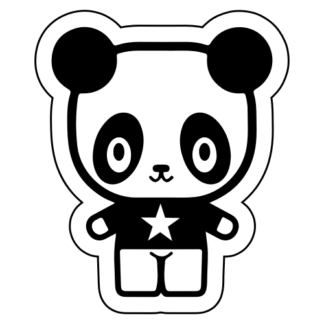 Young Star Panda Sticker (Black)